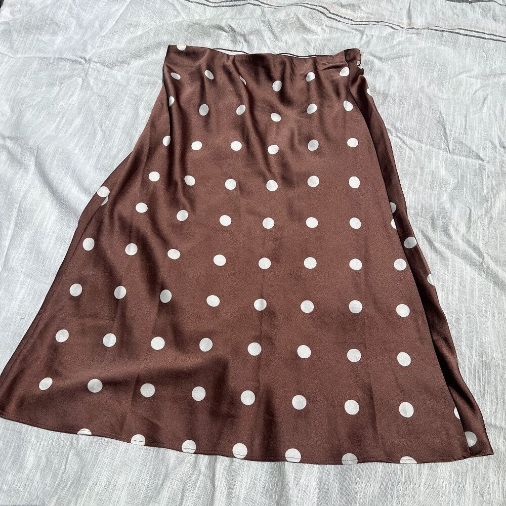 Loft Polka Dot Midi Skirt